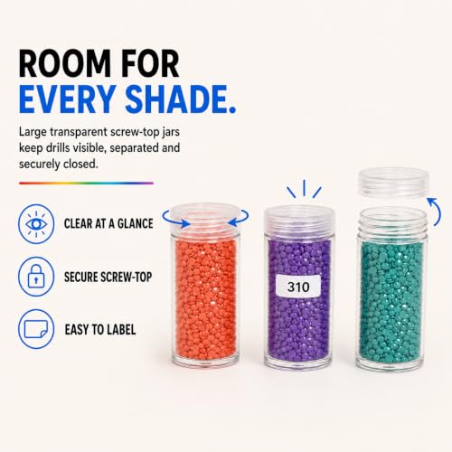 MERATIA Diamond Art Storage Organizer, 120 Jars with Accessories - color: Blue-120 Slots