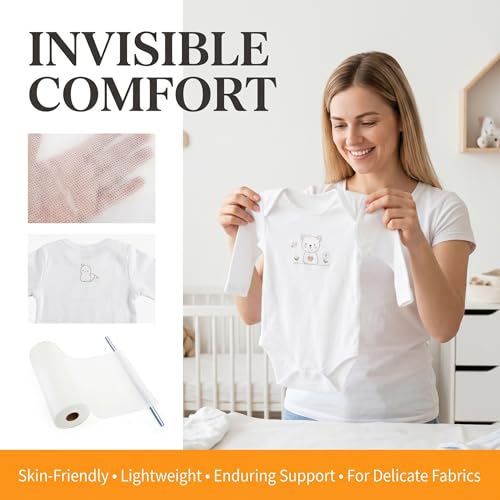 Jucoan No Show Mesh Embroidery Stabilizer 12" x 50 Yard, 1.5 Oz Light Weight Cut Away Invisible Embroidery Backing Stabilizer for Machine Embroidery and Hand Sewing Hoop & Stitch