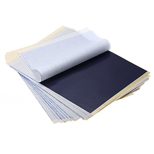 25 Sheets 8 1/2" x 11" Professional tattoo stencil transfer paper, A4 Paper Size, Used by tattooists to transfer your designs on to the skin