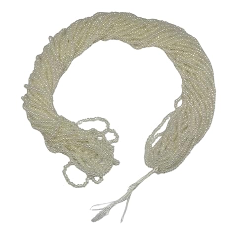 11/0 Glass Seed Beads for Jewelry Making Kit, 2 mm, 12 String Hanks (Pearl Cream) - color: Pearl Cream