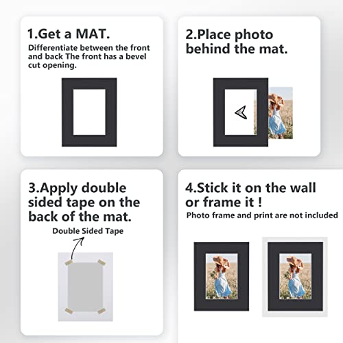 Somime 10 Pack Black Acid Free Precut Picture Mats 16x20 for 11x14 Photos - size: black 10pc precut 16x20