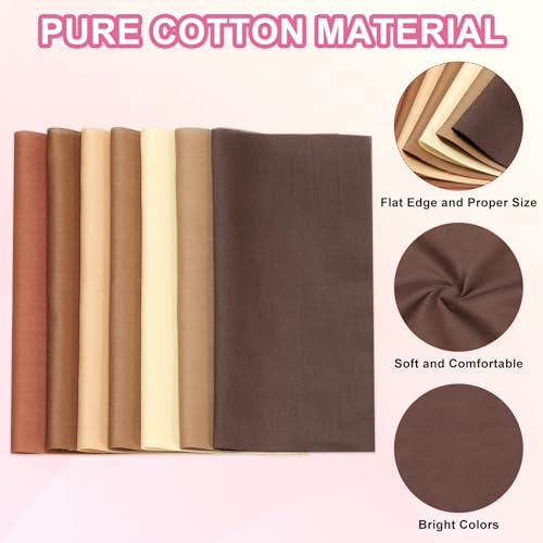 PATIKIL Cotton Fabric Bundles, 14 Pcs 10 x 10 Inch Fat Quarter Solid Color Precut Fabric Squares for Sewing Patchwork Quilting DIY Crafts, Brown - color: Brown, size: 10 x 10 Inch