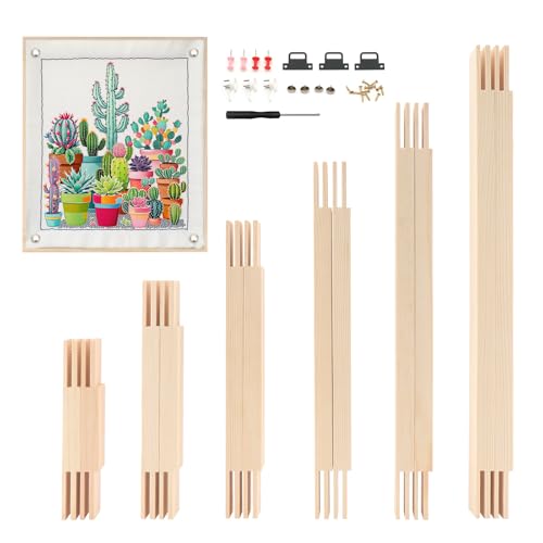 Ytuaebni 6 Sizes Stretcher Bars for Needlework, Free Splicing Stretcher Bars Wooden Canvas Stretcher Bars 6 Sets Needlepoint Stretcher Bars for Embroi