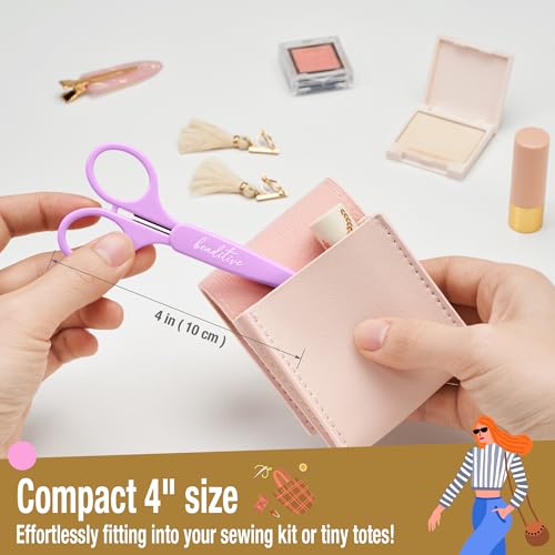 Beaditive High Precision Detail Scissors Set (2-Pc) Sharp, Fine Tips | Paper Cutting, Scrapbooking, Sewing, Crafting | Stainless Steel | Protective Cover (Pastel) - color: Pastel