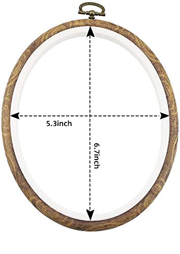 guofa 6.7'' Oval Embroidery Hoops- 2PCS 17x13CM Decorative Cross Stitch Hoops, Imitated Wood Resin Embroidery Frame Hoop for Art Craft Sewing - style: 6.7"L x 5.3"W