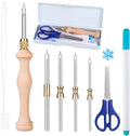 Punch Needle Tool with 1.6mm/2mm/2.5mm/3.5mm/5mm Metal Needles - color: Blue, size: 1 Set