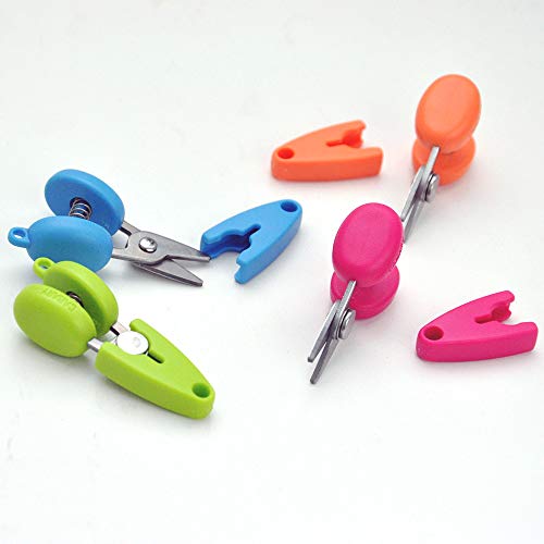 CANARY Mini Travel Scissors 1.3" - TSA Approved Portable Tiny Scissors for Yarn, Sewing, Paper - Micro Keychain Snips with Safety Cap, Japanese Stainless Steel Blade, Made in Japan, Pink - color: Pink