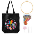 Louise Maelys Embroidery Kit, Rainbow Heart Canvas Tote Bag DIY Craft Set - color: love flower