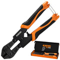 KSEIBI 141610 Mini Bolt Cutters 8 inch - Spring Loaded, CR-V Steel, Sharpened Cutting Edge, Wire Cutter, Snips Clippers, One Hand Operation, Small and Portable Design with Soft Grip Anti-Slip Handle - size: 8 Inch Mini Bolt Cutter