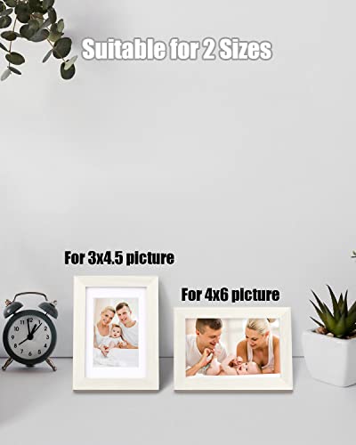 Egofine 4x6 Picture Frame Made of Solid Wood with Plexiglass, Display Pictures 3x4.5 and 3.5x5 with Mat or 4x6 Without Mat for Tabletop and Wall Mounting, Beige - color: Beige, size: 4x6