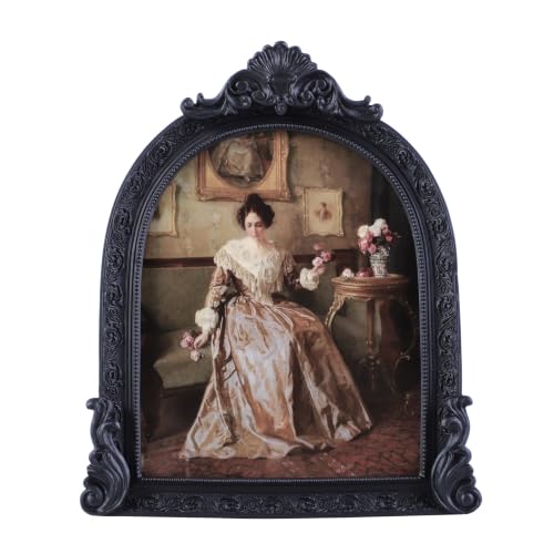 Vintage Picture Frames 8x10 Ornate Black Antique Picture Frames for Wall and Tabletop Vintage Photo Frame Victorian Home Decor Gallery Wall Decor in Arch Shape - color: Black, size: 8x10