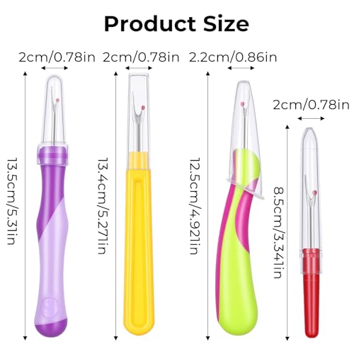 Seam Ripper Tools Set, 4Pcs Needle and Thread Seam Ripper Convenient Professional Thread Cutter Stitch Remover Tool for Hand Sewing Crafting Embroidery Knitting (Colorful)
