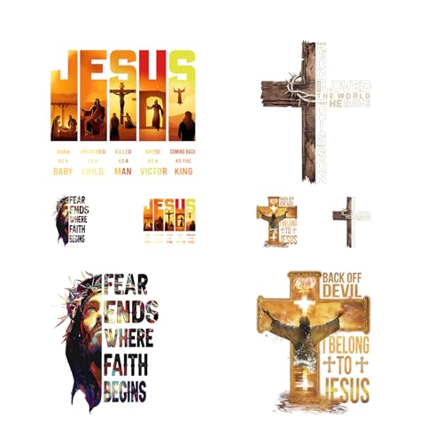 8PCS Religious Christian Cross Designs Jesus Iron On Transfer Patches - style: NS001