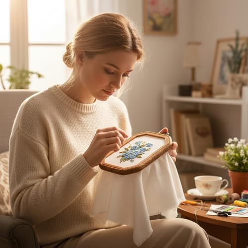 Elegaperma 2pcs Embroidery Hoop Frame, 2 Size Decorative Embroidery Hoop