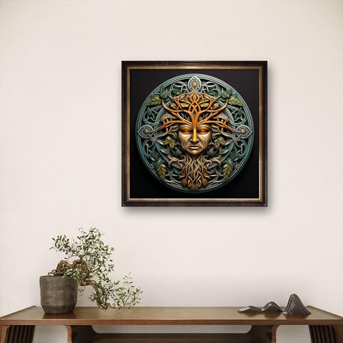 Leczany Cross Stitch Stamped Kit for Beginner - Human Face Tree | DIY Embroidery Starter Patterns Craft Kit Needlepoint for Adults | 11CT, 3 Strands | 14.2x14.2 inches - color: 11CT Stamped kits,Human Face Tree 14.2x14.2 inches