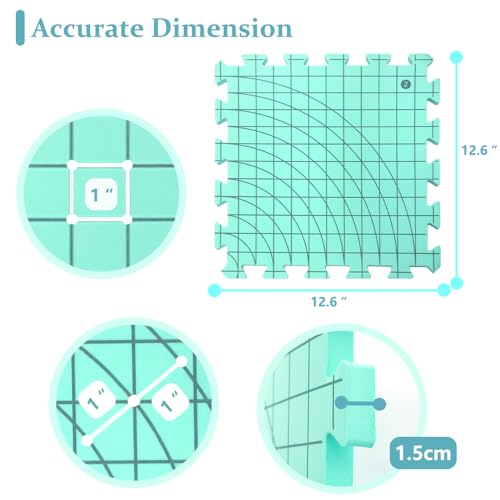 Yarniss Blocking Mat for Knitting & Crochet, Grid Mat w/T-Pin 12.6" x 12.6" - color: Blue