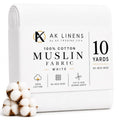 AK TRADING CO. Muslin Fabric/Textile Bleached - Draping Fabric - Bleached White 10 Yards Medium Weight - 100% Cotton (60in. Wide) - color: Bleach White, size: 10 Yards