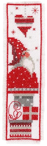 Vervaco Cross Stitch Bookmark Kit (Set of 2) Christmas Gnomes 2.4" x 8" - size: 6.0 x 20.0 x 0,3 cm