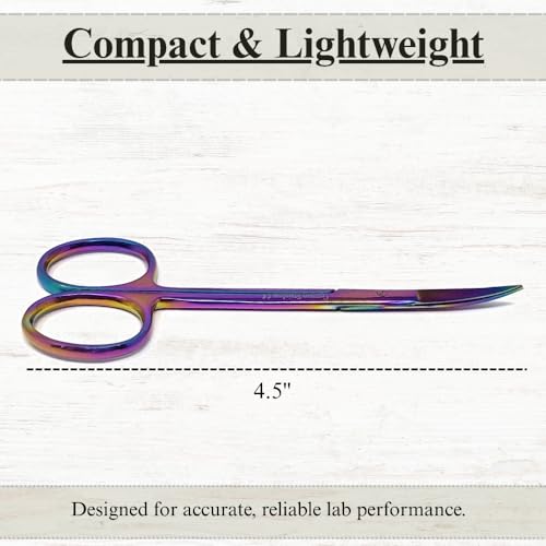 Premium Iris Scissors Micro Dissecting Scissors Curved 4.5" with Fine Sharp Blades Made of Stainless Steel Medical Surgical Tools (Multicolor) - color: Multicolor