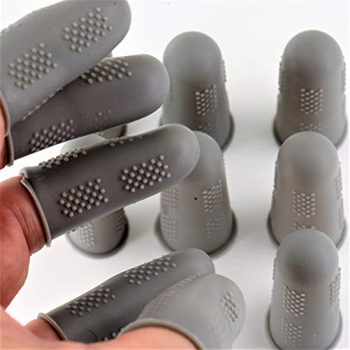 Finger Protectors [Flex Series - 12-Pack] Silicone Non-Stick Finger Covers [Grey - Small (6) / Medium (6)] for Hot Glue | Sewing | Wax | Rosin | Resin | Honey | Adhesives | Scrapbooking - color: Small & Medium - Grey [12-Pack]