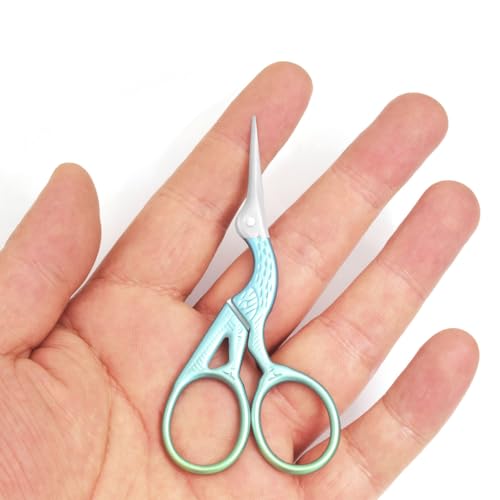 3.7" Sewing Embroidery Scissors with Cover for DIY Craft,Needlework - color: Blue