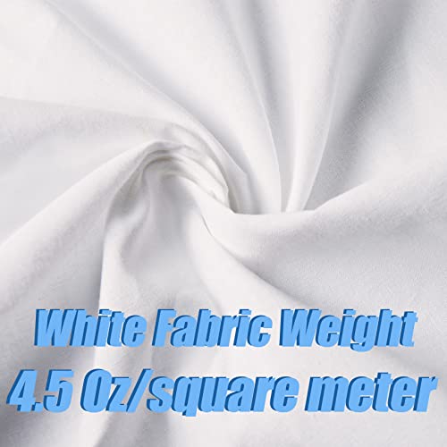 2 Yard White Cotton Fabric,Natural Cotton Poplin Fabric by The Yard, 59 Inches Wide 100% Cotton Fabric,Soft Embroidery Muslin Quilting Material for Sewing Material Apparel Cloth - color: White, size: 2 Yards