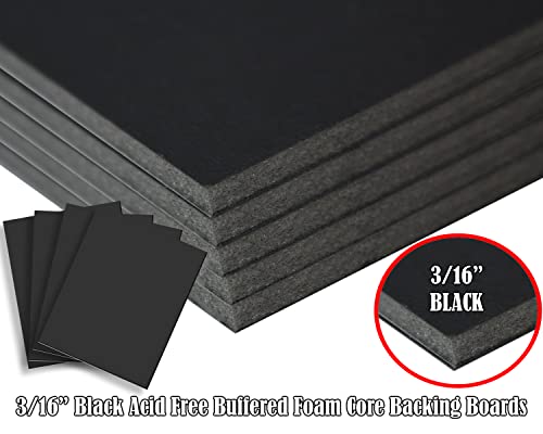 Black Foam Board 5x7 25PK. 3/16 Thick Black Foam Core Board Large 5x7 Black Poster Board. Foamcore – Quality Alternative for Black Cardboard, Polystyrene Rigid Foamboard Large Foamcore Backing - size: 5x7 25 Pack, style: 3/16" Black