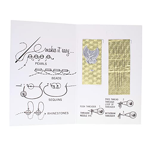 Miyuki Extra-Fine Beading Needles – 6 Pack, Assorted Sizes, 0.4mm Diameter – Needle Threader Included – Made in Japan – Use with Delica Beads for Jewelry Making and Other Seed Bead Projects - size: 42mm, 48mm, 55mm