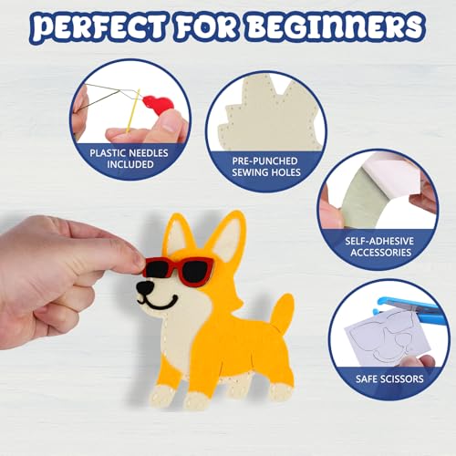 Garma Puppy Sewing Kit for Kids - 10 in 1 Pet Kids Sewing Crafts Kit for Beginners - Mini Sewing Kits for Kid 5-8 8-12 - Easy Sew Your Own Felt Animals DIY Craft Set for Boys & Girls Birthday - style: Pet