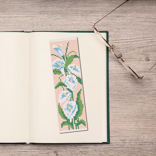 FREEBLOSS 6 Set Cross Stitch Bookmark Kit 6-Colored Flowers Pattern Stamped Cross Stitch Kit 11CT Embroidery Kits with Instructions for Beginners Adult 20x6cm/8x2.4inch - style: Flower Branches 2