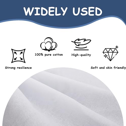 12pcs White Cotton Fabric Squares, Embroidery Fabric Squares, Solid Color Embroidery Cloth for DIY Crafts