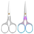 Small Sewing Scissors, 5 Inch Embroidery Scissors 2 Piece, Sharp Precision Crochet Scissors Facial Hair Beard Trimming Scissors for Yarn Fabric, Needlework, Arts & Crafts DIY Tools