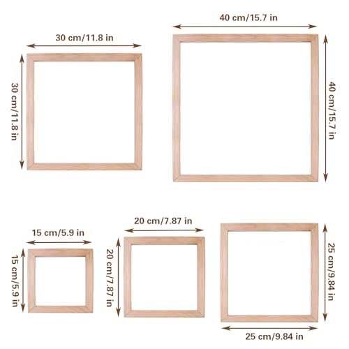 10 Sets Stretcher Bars for Needlework, 5 Sizes Wooden Canvas Stretcher Bars with 1 Box of Thumbtacks, Needlepoint Embroidery Stitch Frame Set for DIY Crafts Art Supplies