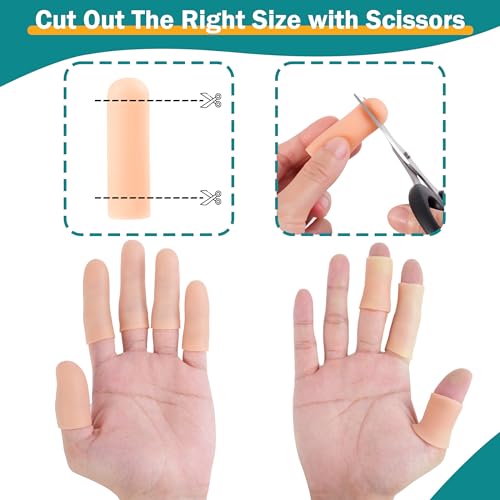 30 Pcs Gel Finger Cots, 2 Sizes, Nude