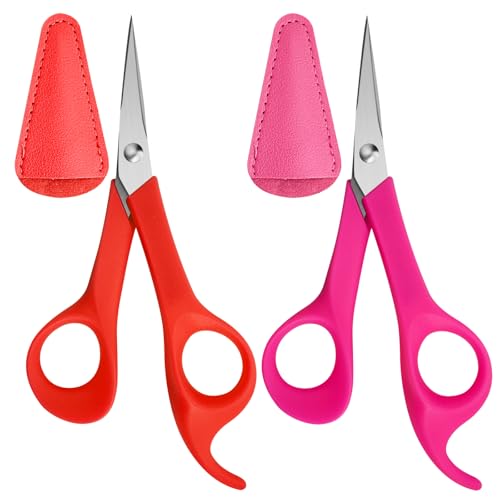 6" Precision Embroidery Scissors, Pointed Sewing Craft Scissors with Cap