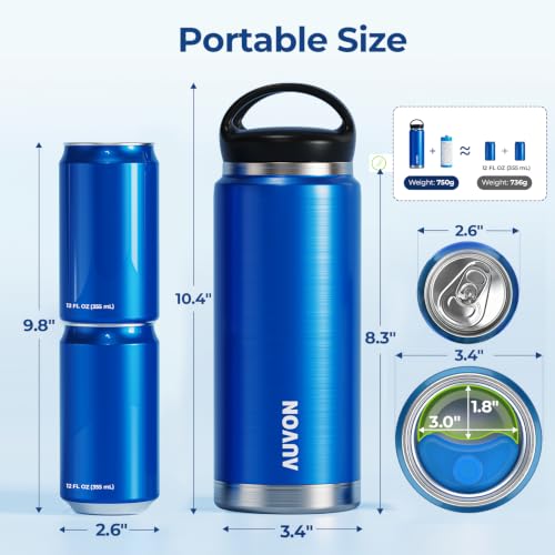 AUVON Large Vacuum Insulin Cooler Travel Case TSA Approved, 220g Ice Pack