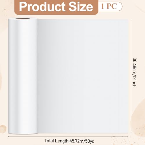 LIQWEI 1 Roll 12" x 50 yd Clear Wash Away Water Soluble Embroidery