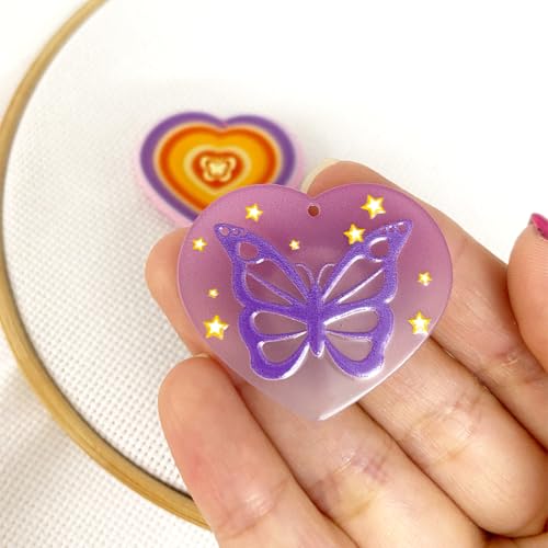 DPXWCCH 2 Pieces Heart Needle Minders for Cross Stitch,Butterfly Magnetic Needle Nanny Embroidery Sewing Needlework Accessories
