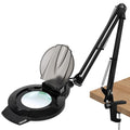 10X & 2200 Lumens Magnifying Glass with Light and Clamp, Black - color: 10x Black
