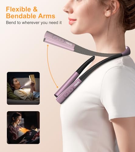 Gritin Book Light, Eye Caring 4-Color&5-Brightness Neck Light Reading Light - color: Midnight Purple, size: Upgraded