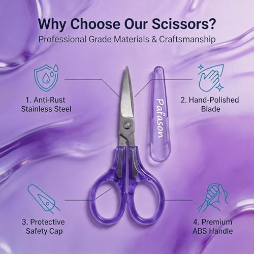 PAFASON Small Travel Sewing Embroidery Scissors Set Curve Straight Tip - style: Contemporary