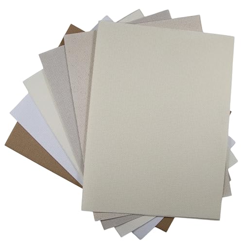KCS 6 pc of 12" x 18" (30cmx45cm) 14 Count Cotton Aida Cloth Cross Stitch Fabric (14CT-G) - color: 14ct-g