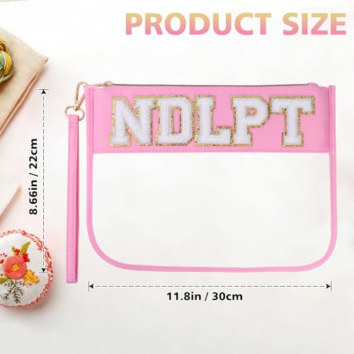 Needlepoint Project Bag Sewing Gifts Embroidery Sewing Bag Craft Storage Organizer NDLPT Clear Zip Pouch Bag - color: Pink, size: Flat-M