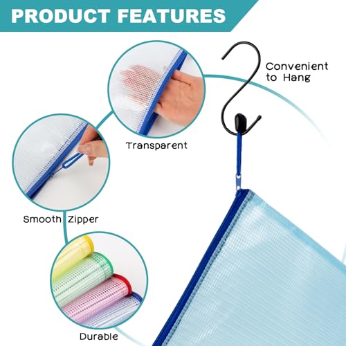 MAQIHAN Mesh Zipper Pouch Bags - A6 Small Zipper Pouch, 4.7 x 9.3 Inch - size: 4.7 x 9.3 Inch
