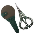 YOUGUOM Mini Crochet Scissors with Cover, Small Sewing Shears - color: Golden Green