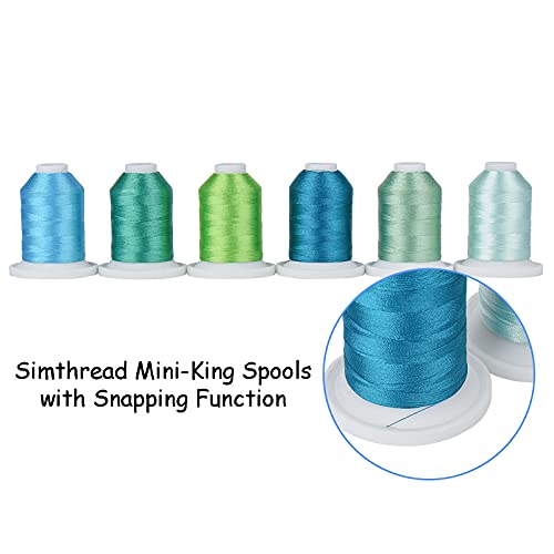 Simthread Embroidery Thread 800 Yards Snap Spools 108 Madeira Colors, Compatible with Brother Babylock Janome Singer Husqvarna Embroidery and Sewing Machine - color: Simthread 108 Colors