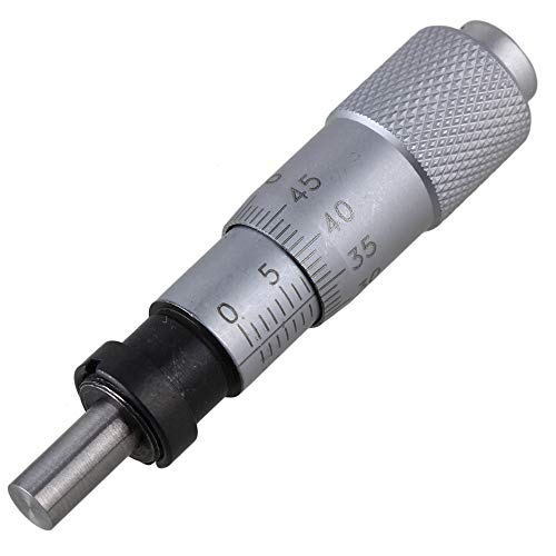 Micrometer Head Measure Tool 0-13mm Flat Type Plain Thimble Silver +/-0.01mm Accuracy