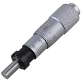 Micrometer Head Measure Tool 0-13mm Flat Type Plain Thimble Silver +/-0.01mm Accuracy