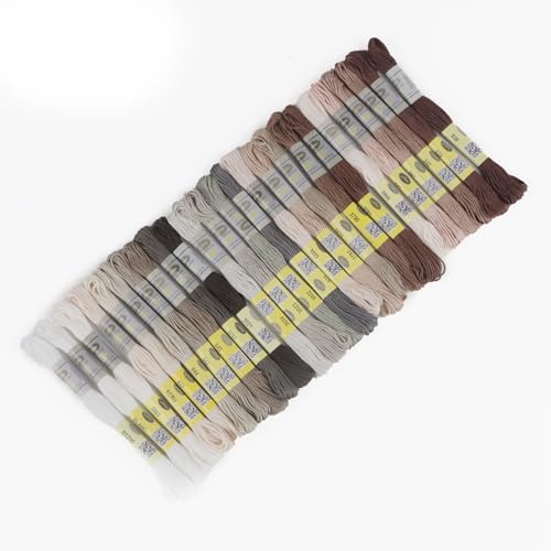 25 Skeins Double Mercerized Egyptian Cotton Embroidery Floss 8.75 Yards Per Skein for Cross Stitch Thread, Friendship Bracelets Floss, Craft Floss, Embroidery Floss Set (Set 18 (25 Skeins)) - color: Set 18 (25 Skeins)
