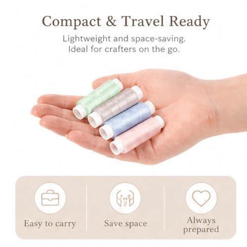 Polyester Sewing Thread 110 Yards Each 10 Colors Assorted Threads - color: Set 2